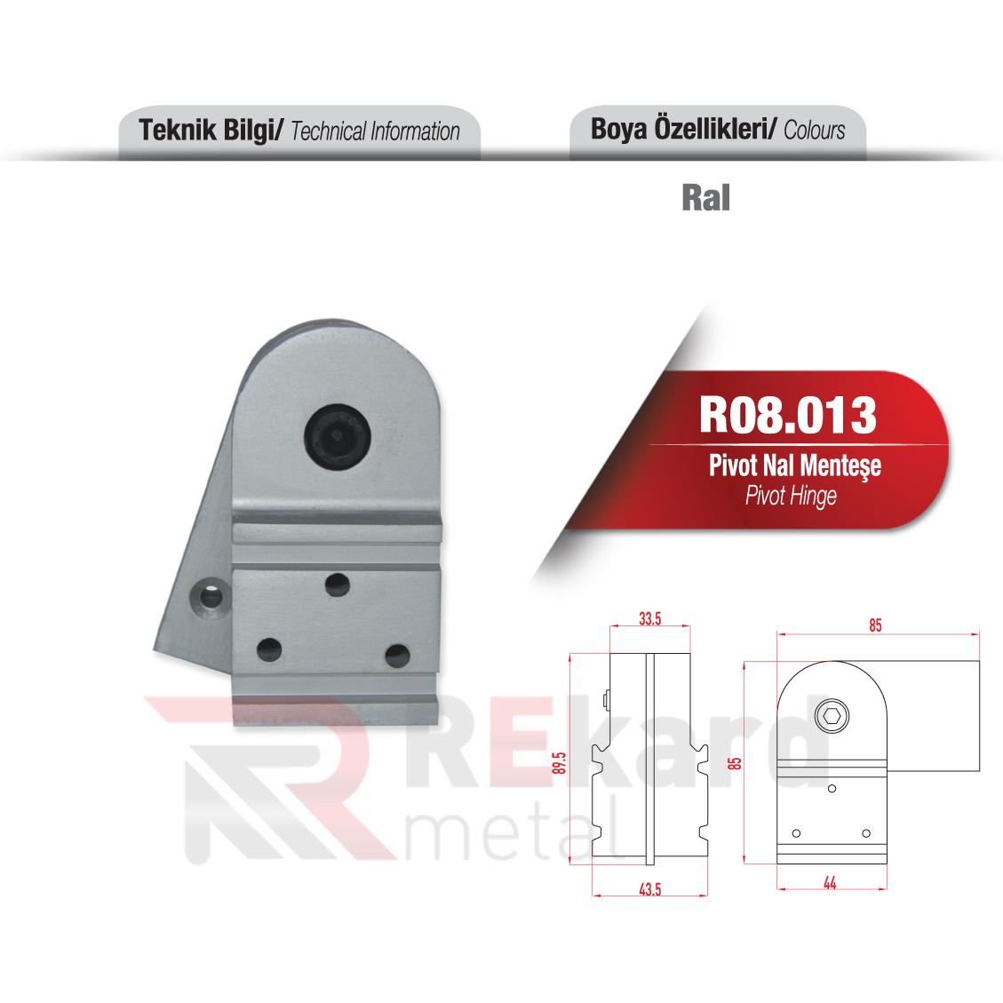 Rekard Metal | R08.013 Pivot Nal Menteşe