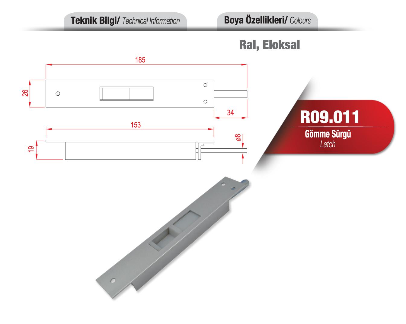 Rekard Metal | R09.011 Gömme Sürgü