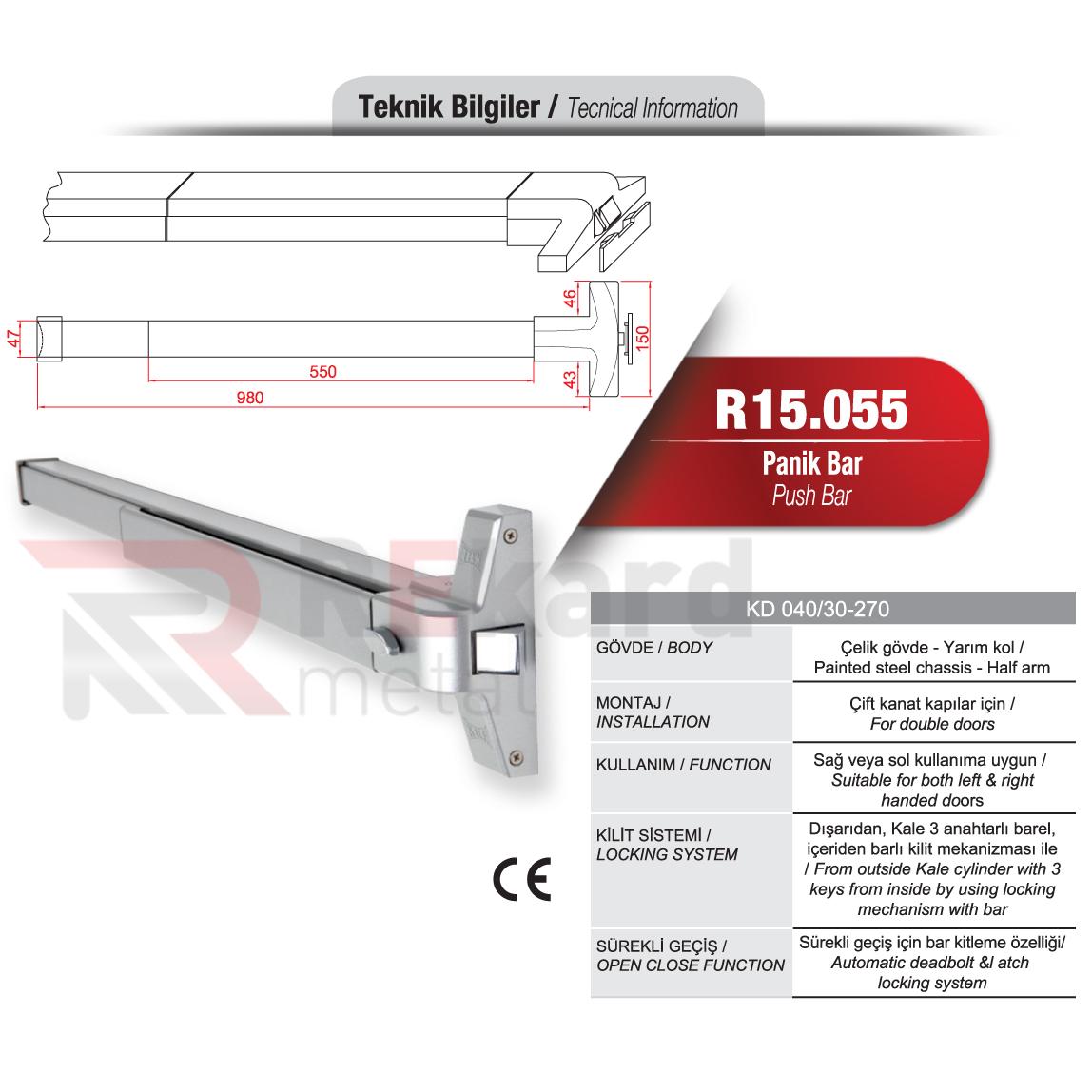 Rekard Metal | R15.055 Panik Bar