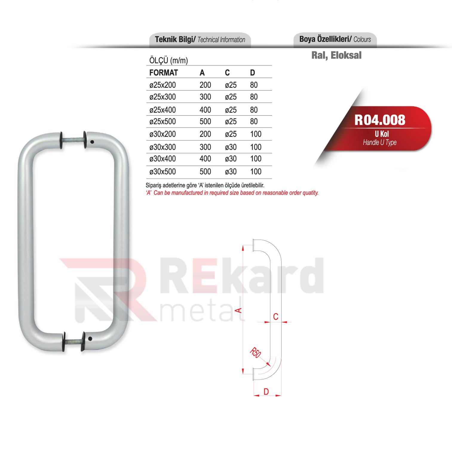 Rekard Metal | R04.008 U Kol