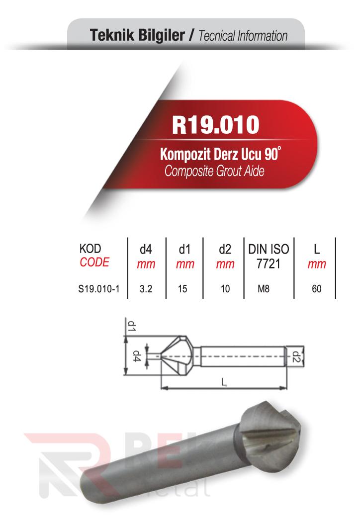 Rekard Metal | R19.010 Kompozit Derz Ucu 90°