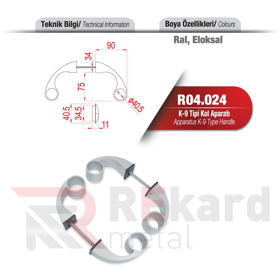 Rekard Metal | R04.024 K-9 Tipi Kol Aparatı