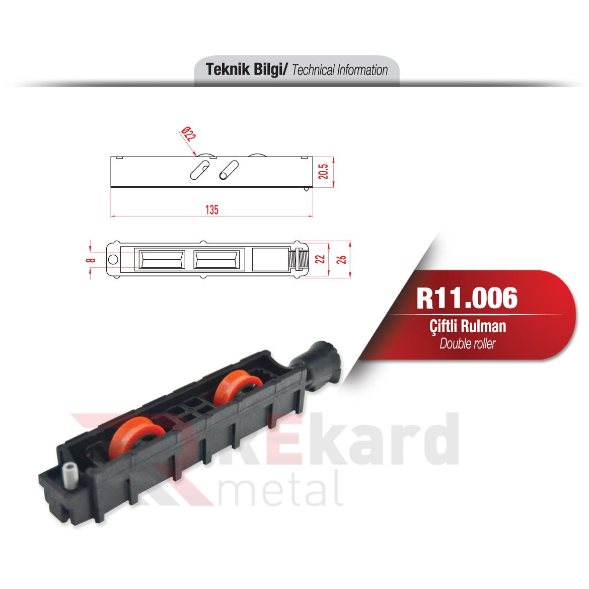 Rekard Metal | R11.006 Çiftli Rulman