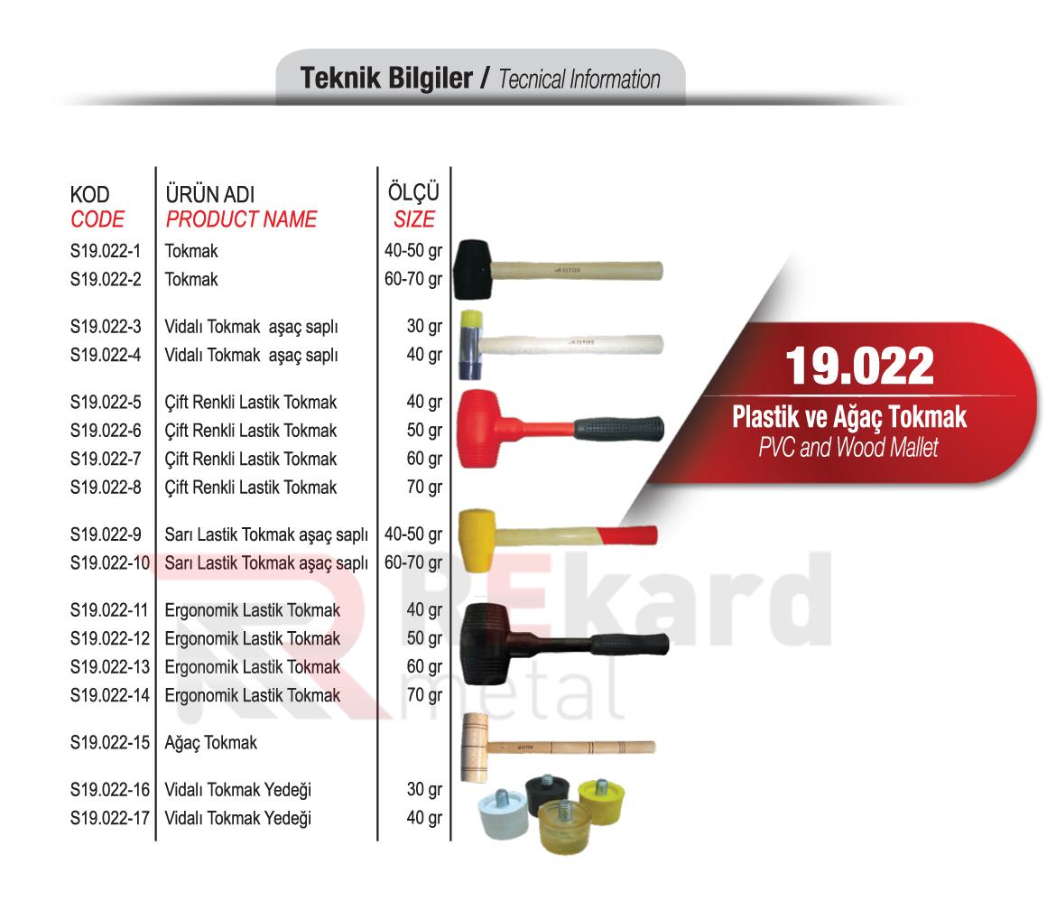 Rekard Metal | R19.022 Plastik ve Ağaç Tokmak