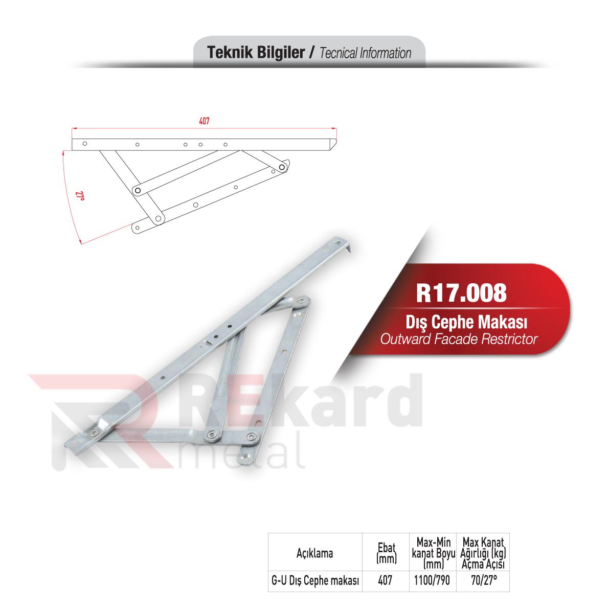 Rekard Metal | R17.008 Dış Cephe Makası