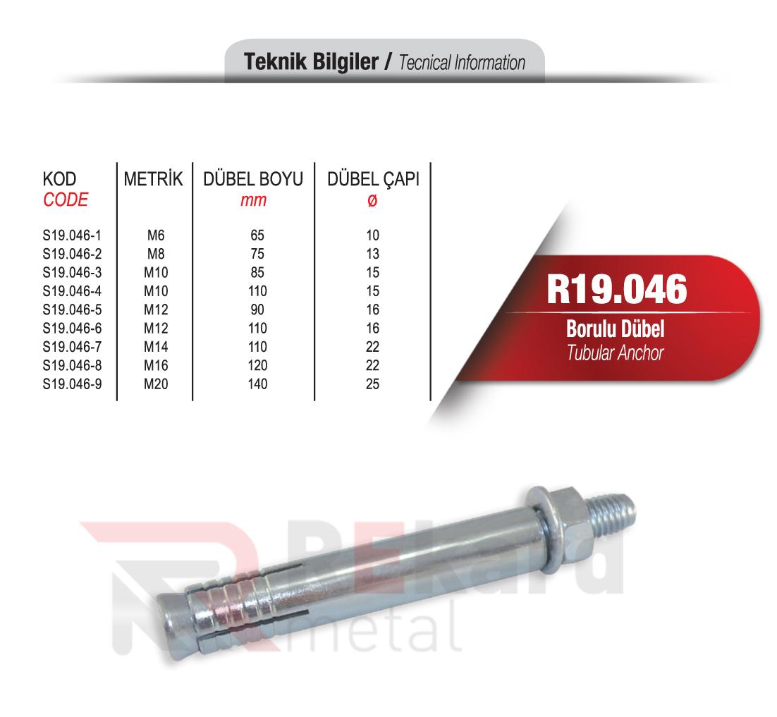 Rekard Metal | R19.046 Borulu Dübel